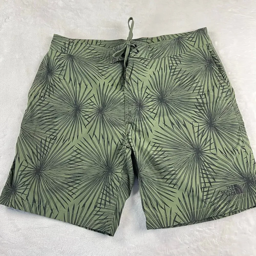 The North Face Men's Temescal Board Shorts Green Swimsuit swim Trunks Sz 32